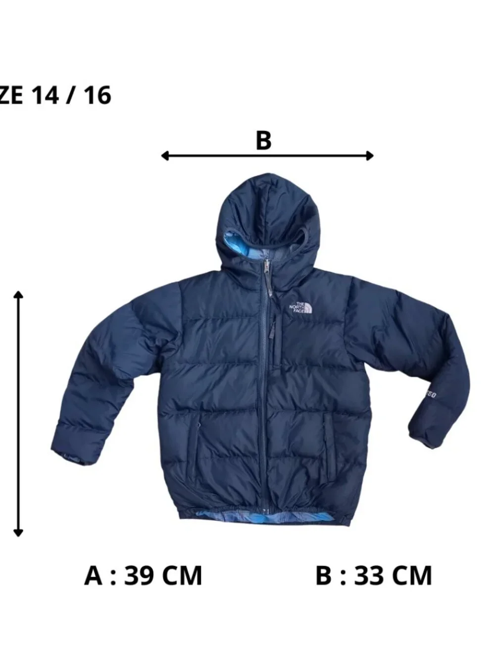 The North Face Youth Reversible Moondoggy Down Puffer Jacket, Size 14/16